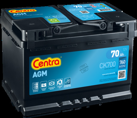 CENTRA CK700 Start-Stop Batteria 12V 70Ah 760A B13 Batteria AGM