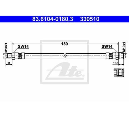 83.6104-0180.3
ATE
Przewód hamulcowy elastyczny

