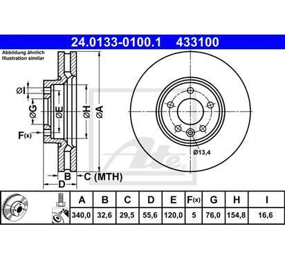 24.0133-0100.1
ATE
Tarcza hamulcowa
