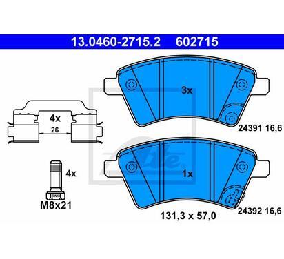13.0460-2715.2
ATE
Klocki hamulcowe
