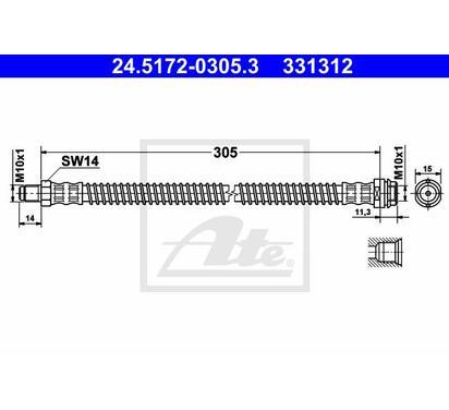 24.5172-0305.3
ATE
Przewód hamulcowy elastyczny
