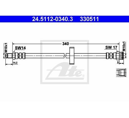 24.5112-0340.3
ATE
Przewód hamulcowy elastyczny
