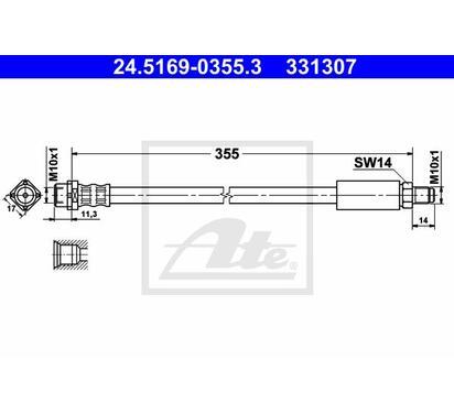 24.5169-0355.3
ATE
Przewód hamulcowy elastyczny

