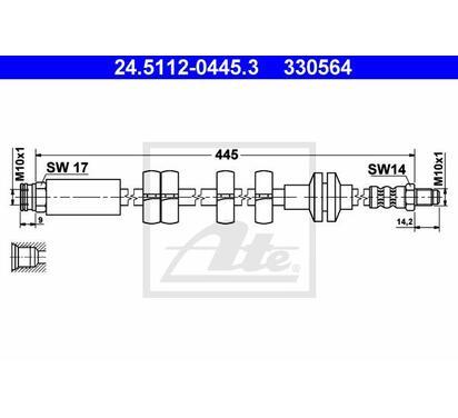24.5112-0445.3
ATE
Przewód hamulcowy elastyczny
