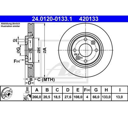 24.0120-0133.1
ATE
Tarcza hamulcowa
