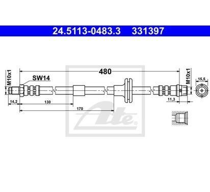 24.5113-0483.3
ATE
Przewód hamulcowy elastyczny
