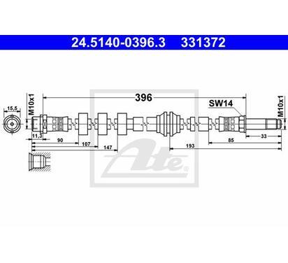24.5140-0396.3
ATE
Przewód hamulcowy elastyczny
