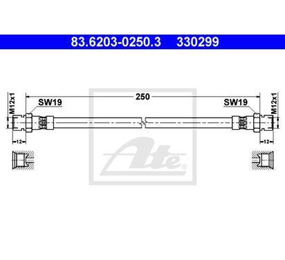83.6203-0250.3
ATE
Przewód hamulcowy elastyczny
