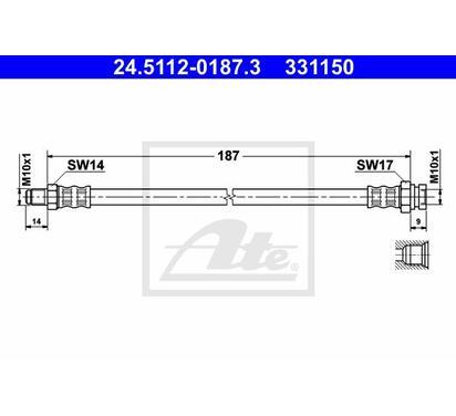 24.5112-0187.3
ATE
Przewód hamulcowy elastyczny
