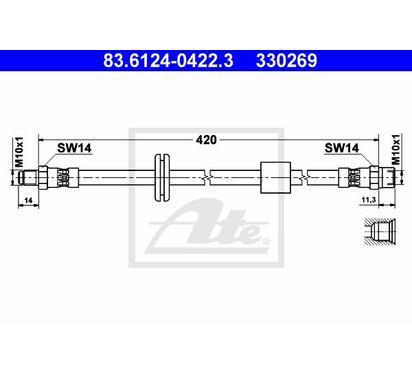 83.6124-0422.3
ATE
Przewód hamulcowy elastyczny
