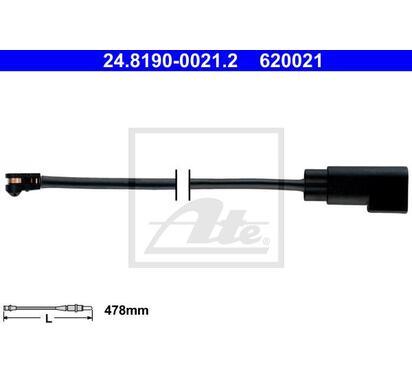 24.8190-0021.2
ATE
Styk ostrzegawczy, zużycie okładzin hamulcowych
