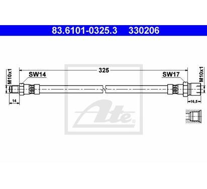 83.6101-0325.3
ATE
Przewód hamulcowy elastyczny
