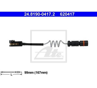 24.8190-0417.2
ATE
Styk ostrzegawczy, zużycie okładzin hamulcowych
