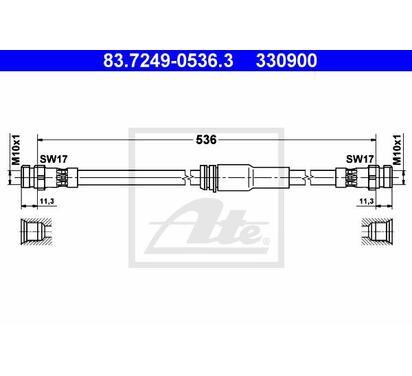 83.7249-0536.3
ATE
Przewód hamulcowy elastyczny
