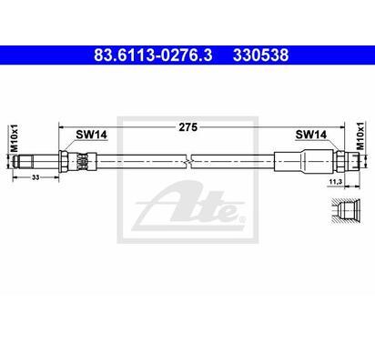 83.6113-0276.3
ATE
Przewód hamulcowy elastyczny
