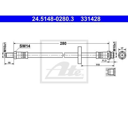 24.5148-0280.3
ATE
Przewód hamulcowy elastyczny
