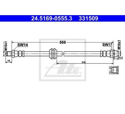 24.5169-0555.3
ATE
Przewód hamulcowy elastyczny
