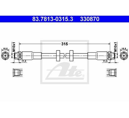 83.7813-0315.3
ATE
Przewód hamulcowy elastyczny
