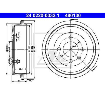 24.0220-0032.1
ATE
Bęben hamulcowy
