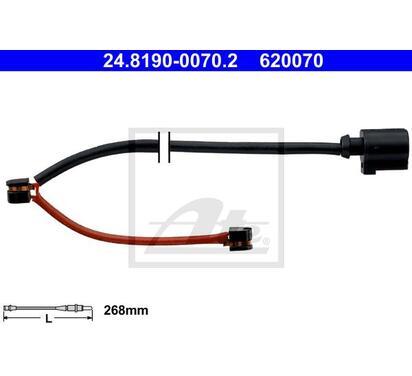 24.8190-0070.2
ATE
Styk ostrzegawczy, zużycie okładzin hamulcowych
