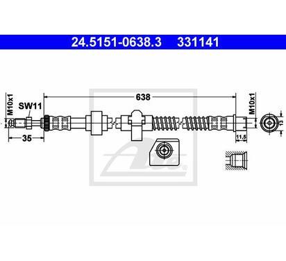 24.5151-0638.3
ATE
Przewód hamulcowy elastyczny
