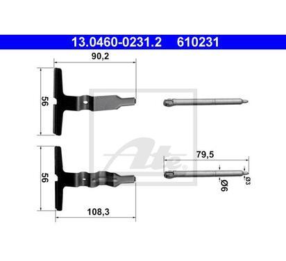 13.0460-0231.2
ATE
Zestaw montażowy klocków hamulcowych
