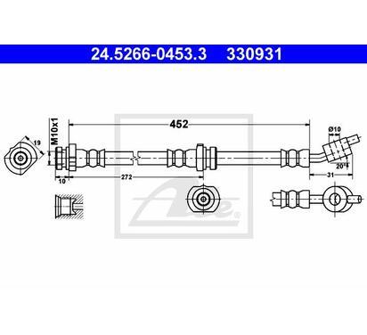 24.5266-0453.3
ATE
Przewód hamulcowy elastyczny
