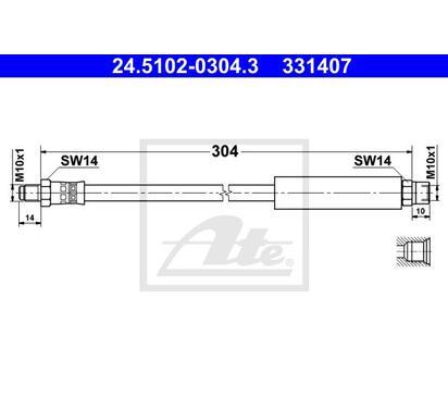 24.5102-0304.3
ATE
Przewód hamulcowy elastyczny
