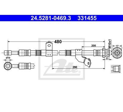 24.5281-0469.3
ATE
Przewód hamulcowy elastyczny
