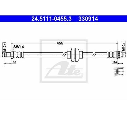 24.5111-0455.3
ATE
Przewód hamulcowy elastyczny
