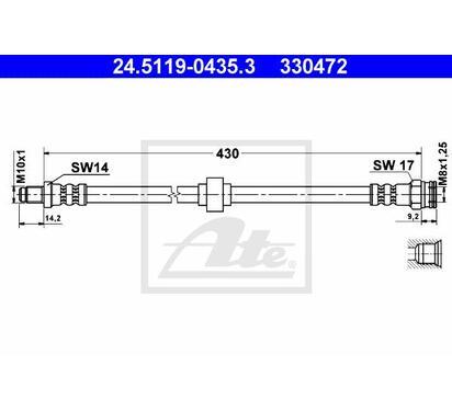24.5119-0435.3
ATE
Przewód hamulcowy elastyczny
