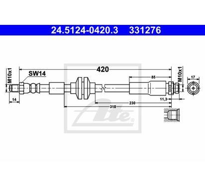 24.5124-0420.3
ATE
Przewód hamulcowy elastyczny
