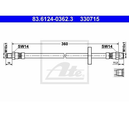 83.6124-0362.3
ATE
Przewód hamulcowy elastyczny
