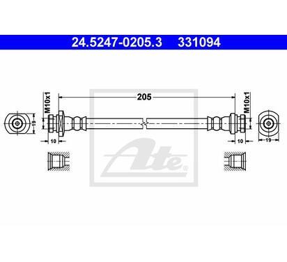 24.5247-0205.3
ATE
Przewód hamulcowy elastyczny

