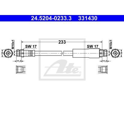 24.5204-0233.3
ATE
Przewód hamulcowy elastyczny
