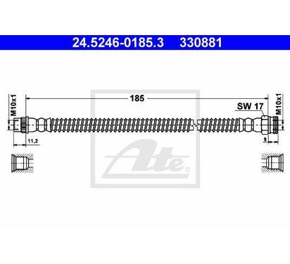24.5246-0185.3
ATE
Przewód hamulcowy elastyczny
