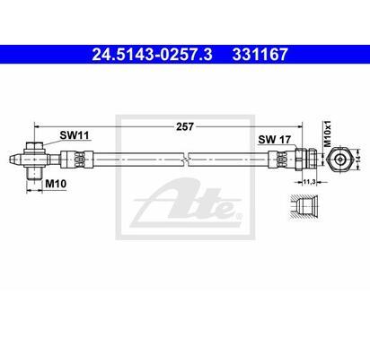 24.5143-0257.3
ATE
Przewód hamulcowy elastyczny
