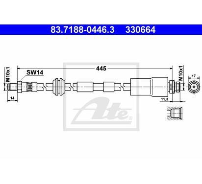 83.7188-0446.3
ATE
Przewód hamulcowy elastyczny
