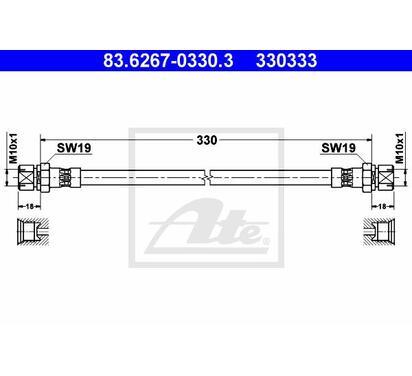 83.6267-0330.3
ATE
Przewód hamulcowy elastyczny
