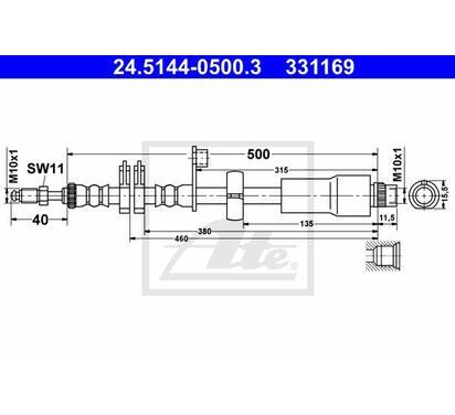 24.5144-0500.3
ATE
Przewód hamulcowy elastyczny
