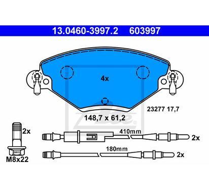 13.0460-3997.2
ATE
Klocki hamulcowe
