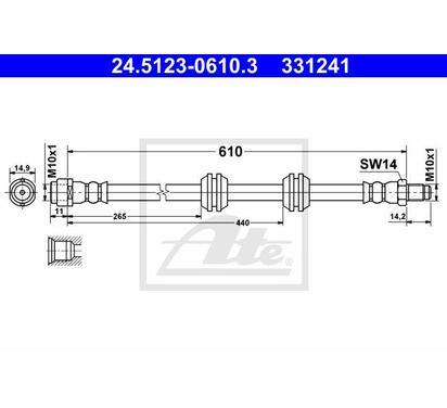 24.5123-0610.3
ATE
Przewód hamulcowy elastyczny
