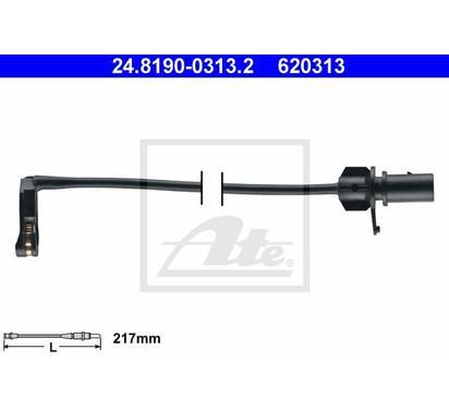 24.8190-0313.2
ATE
Styk ostrzegawczy, zużycie okładzin hamulcowych
