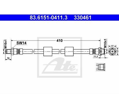 83.6151-0411.3
ATE
Przewód hamulcowy elastyczny
