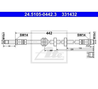 24.5105-0442.3
ATE
Przewód hamulcowy elastyczny
