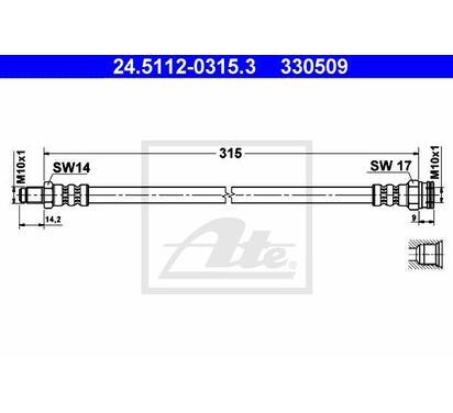 24.5112-0315.3
ATE
Przewód hamulcowy elastyczny
