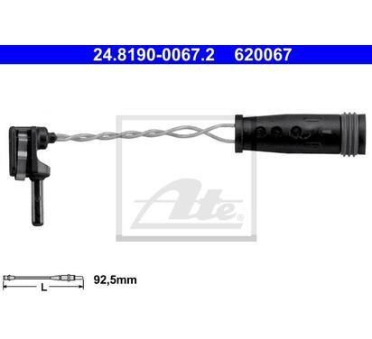 24.8190-0067.2
ATE
Styk ostrzegawczy, zużycie okładzin hamulcowych
