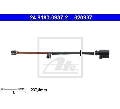 24.8190-0937.2
ATE
Styk ostrzegawczy, zużycie okładzin hamulcowych
