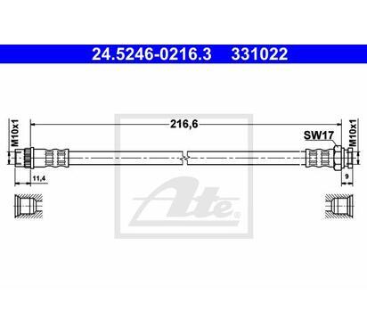 24.5246-0216.3
ATE
Przewód hamulcowy elastyczny
