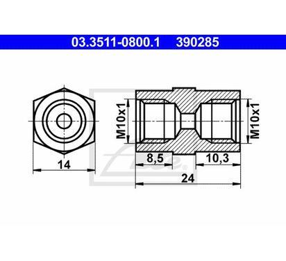 03.3511-0800.1
ATE
Adapter, przewód hamulcowy
